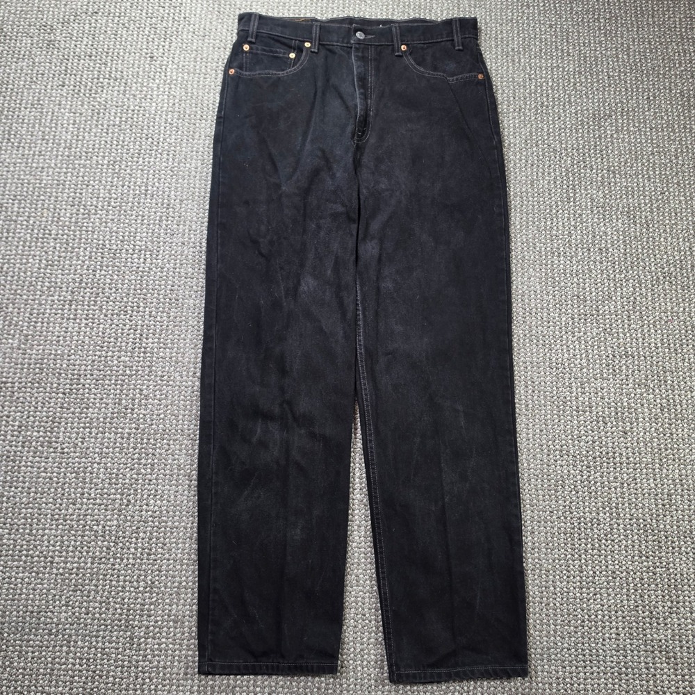 Vintage Levis 550 Jeans Mens 36x32 Relaxed Fit Black Denim 90s Cowboy Skater